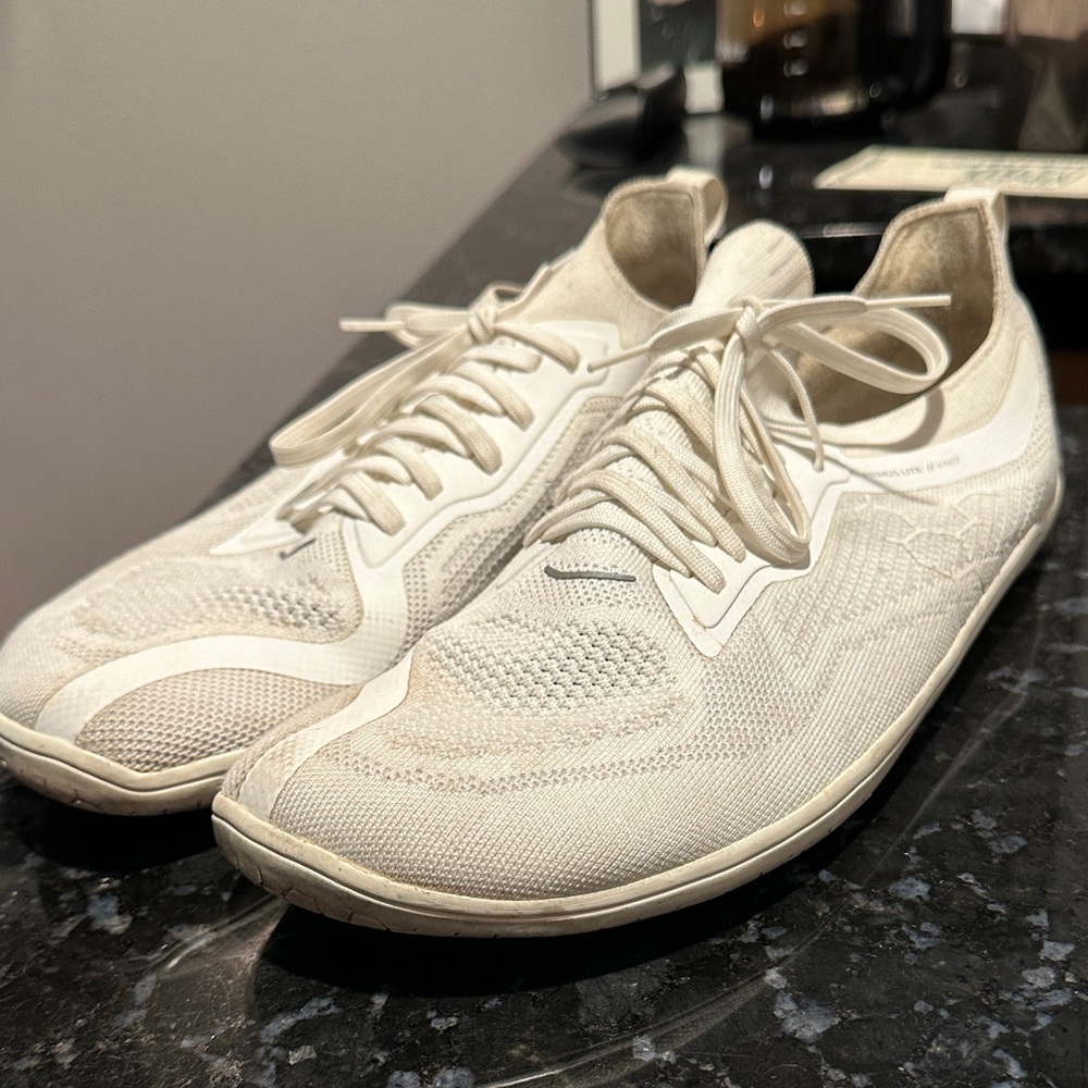 Vivo Barefoot Men's Knit Sneakers in Cream/Off-White